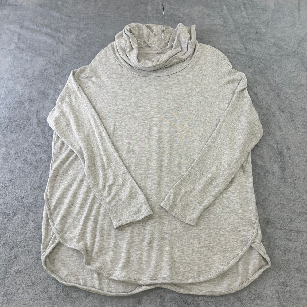 Lou & Grey Signature Soft Cowl Neck Tunic Sweater Gray Large
